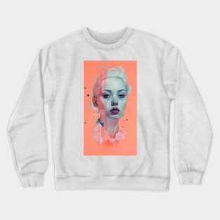 Ethereal Riso Lady: Grace in Print Crewneck Sweatshirt